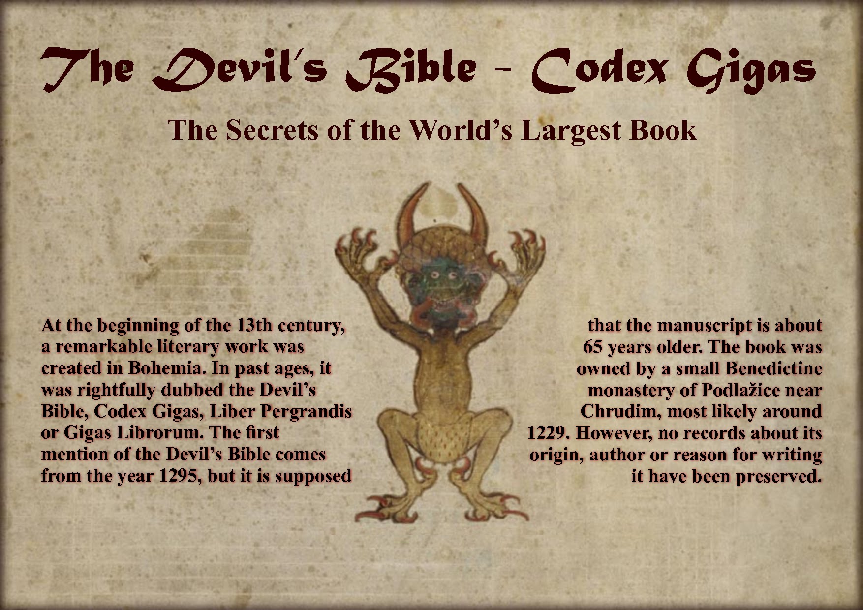 The Devil s Bible Codex Gigas Mysterium Tours